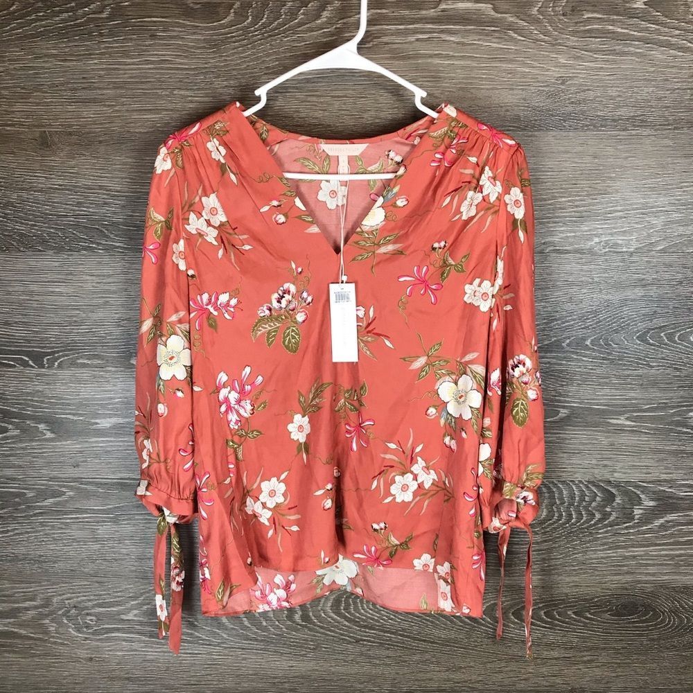 Rebecca Taylor Lita Floral Silk Top NWT